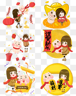 放鞭炮的小男孩插画素材图片免费下载_高清psd_千库网