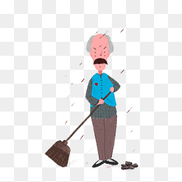 志愿者社区服务给老人梳头免抠png素材
