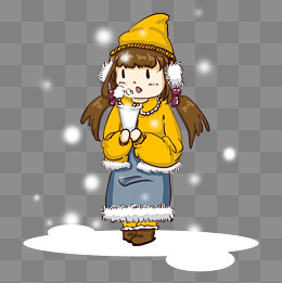 冬天暖和的女孩png