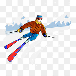 冬季滑雪人物矢量图