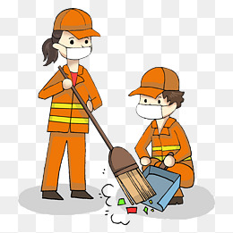 工作场景职业身份卡通插画 清洁工 保洁员