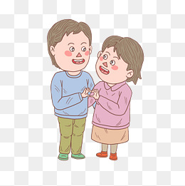 卡通手绘恩爱夫妻