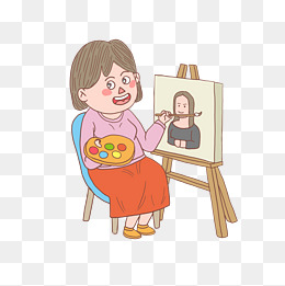 卡通手绘人物画画女孩