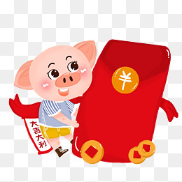 卡通新年红包免抠图素材图片免费下载_高清psd_千库网