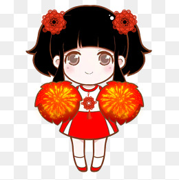 手绘新年卡通人物插画