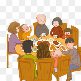 过年一家人团聚吃年夜饭
