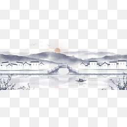 中国古风手绘山水