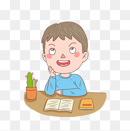 卡通手绘人物看书少女