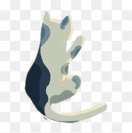 可爱卡通斑点猫咪手绘背影