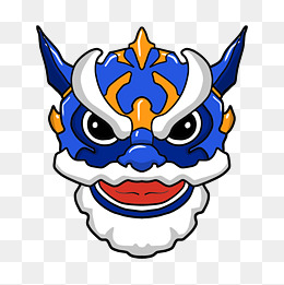蓝色的新年舞狮子