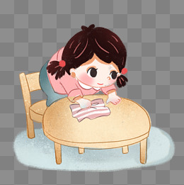 手绘小女孩png下载
