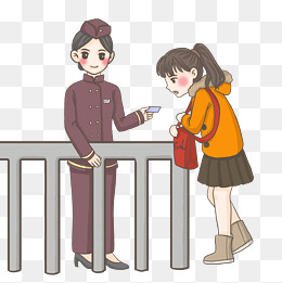 春运火车检票png