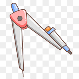 手绘卡通圆规插画