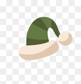 圣诞帽子绿色条纹平安夜礼物png