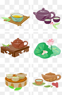 中国风茶具国风手绘插画