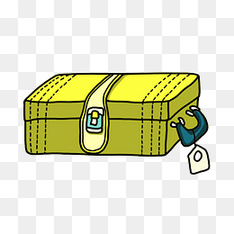 黄色卡通行李箱插画