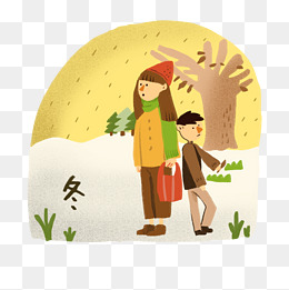 卡通插画风准备出门的男人