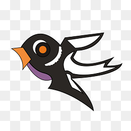 水彩蓝色小燕子插画