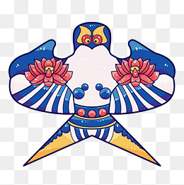燕子风筝手绘插画