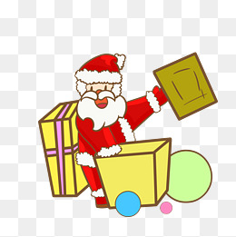 圣诞节圣诞老人拆礼物