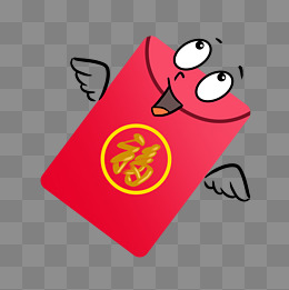 手绘卡通红包插画