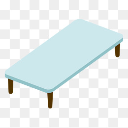 一张浅蓝色的长方形卡通桌子