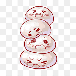 手绘哭泣的汤圆插画