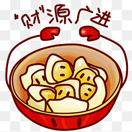 手绘卡通馄饨插画