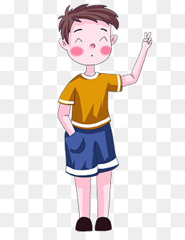 手插裤兜里的黑色西装卡通男人元素