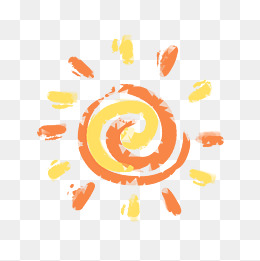 橙色黄色卡通太阳图标
