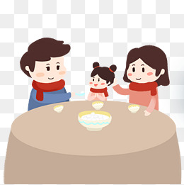 一家人元宵节吃汤圆