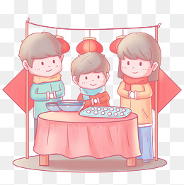 手绘元宵汤圆手绘png