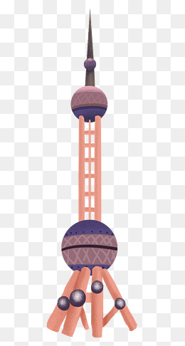 卡通上海地标插画