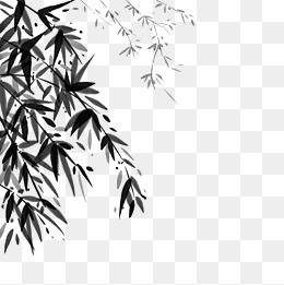 国画水墨中国风黑白竹子