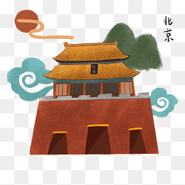 古代古典建筑北京钟鼓楼png
