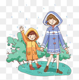 24节气雨水春天穿雨衣