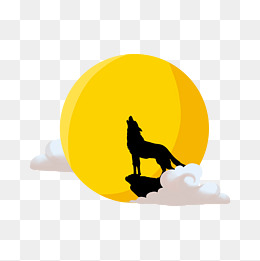 满月狼嚎雄壮气势图