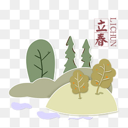 矢量手绘卡通立春