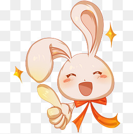 手绘卡通可爱小兔双手点赞表情包