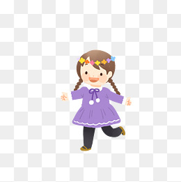 手绘卡通可爱的小女孩素材图片免费下载_高清png_千库