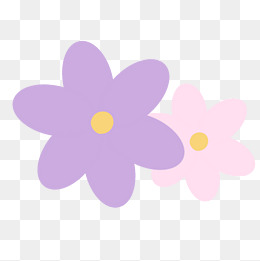 简约淡紫色五角花朵
