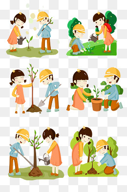 植树节人物插画合集