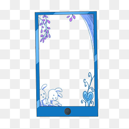 小兔子边框手绘插画