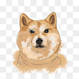 可爱狗狗柴犬手绘插画