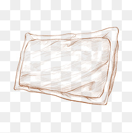 手绘线描枕头插画