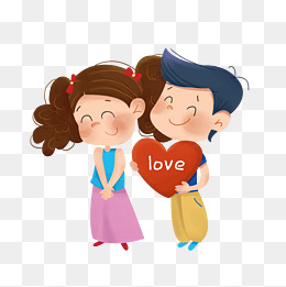 情人节桃心卡通手绘