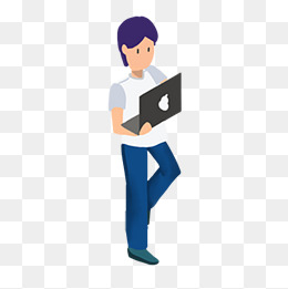 正在敲笔记本的公务员免抠图