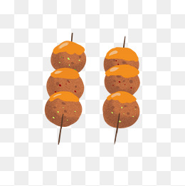 肉丸食物卡通插画