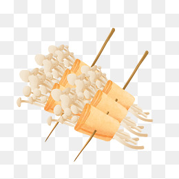 金针菇食物插画手绘