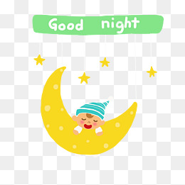 世界睡眠日手绘卡通小物件矢量图月亮卡通男孩